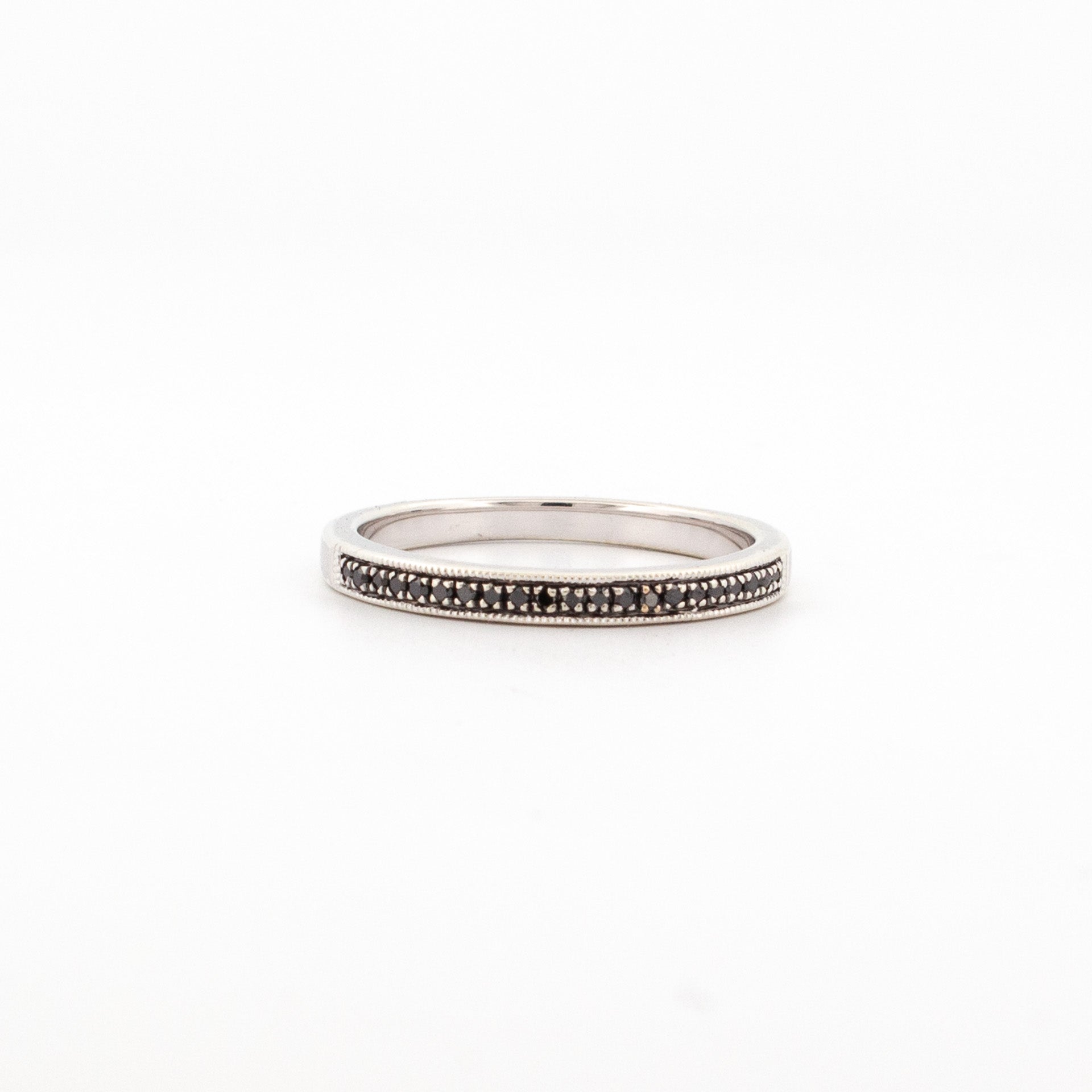 Black Diamond Bead Set Ring