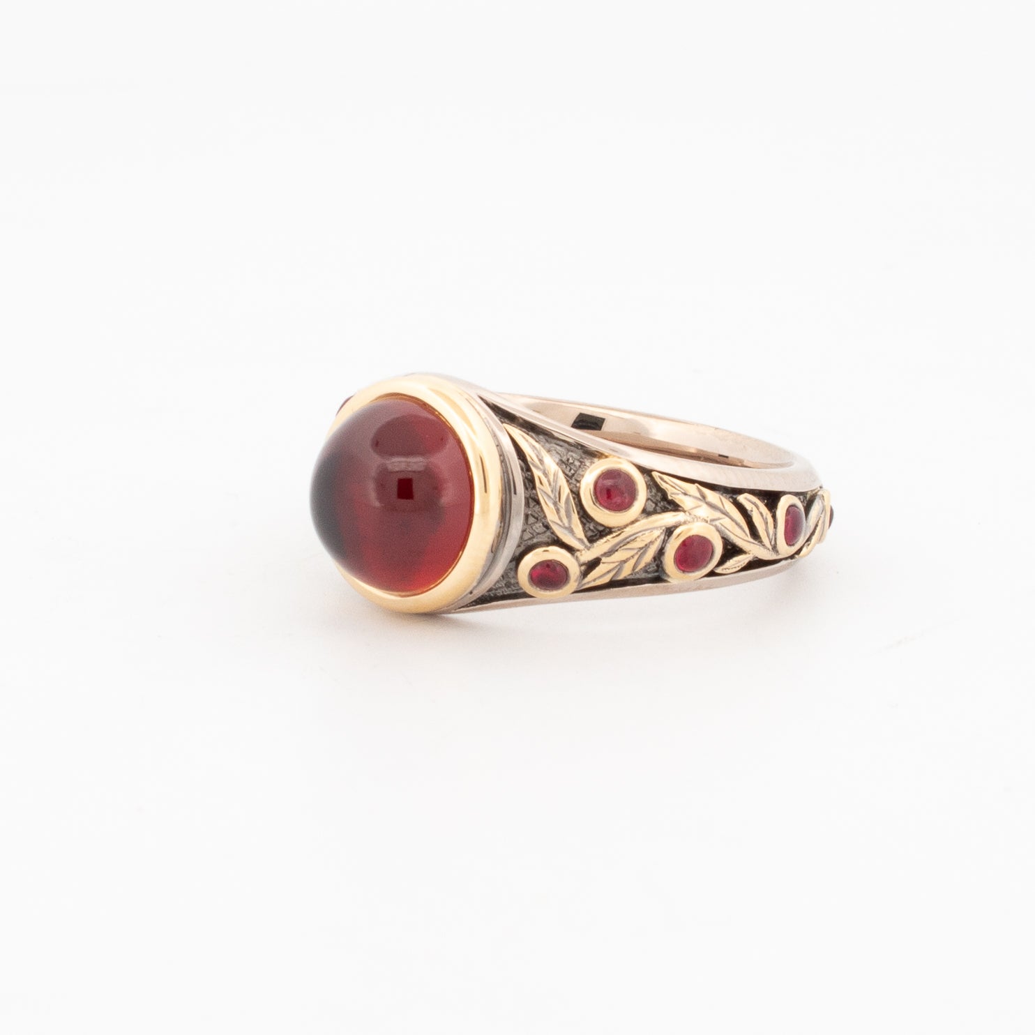 Pomegranite Garnet and Ruby Ring