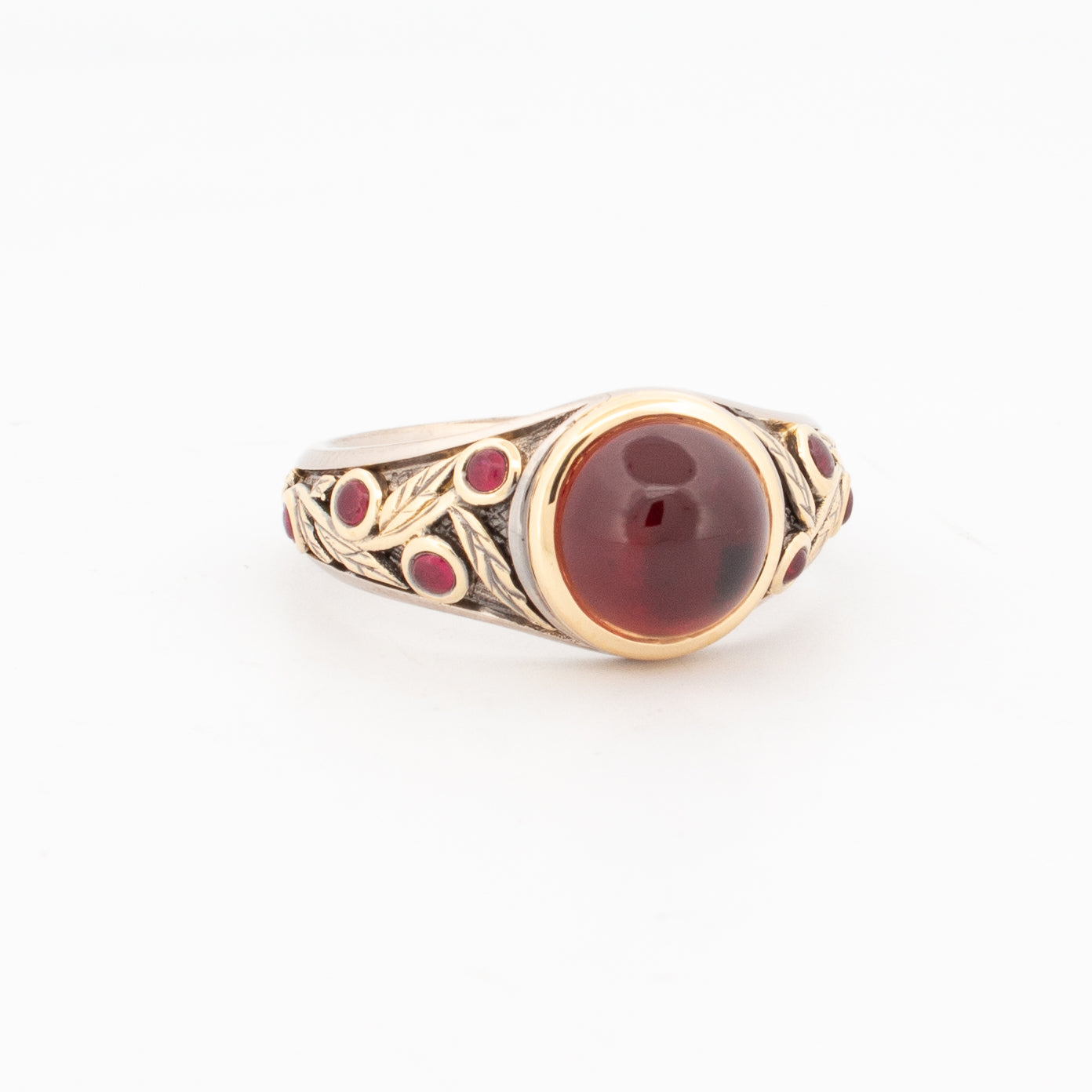Pomegranite Garnet and Ruby Ring