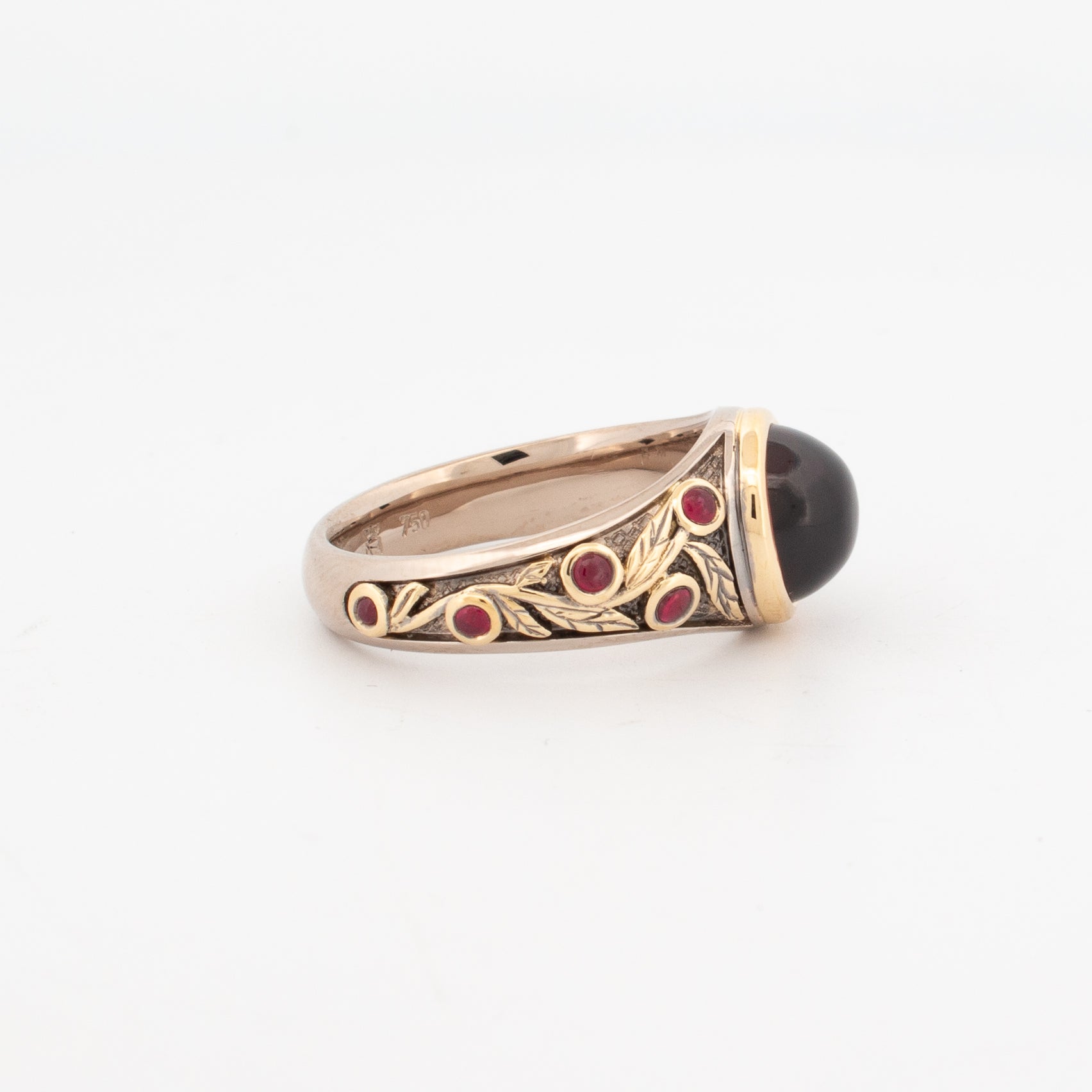 Pomegranite Garnet and Ruby Ring