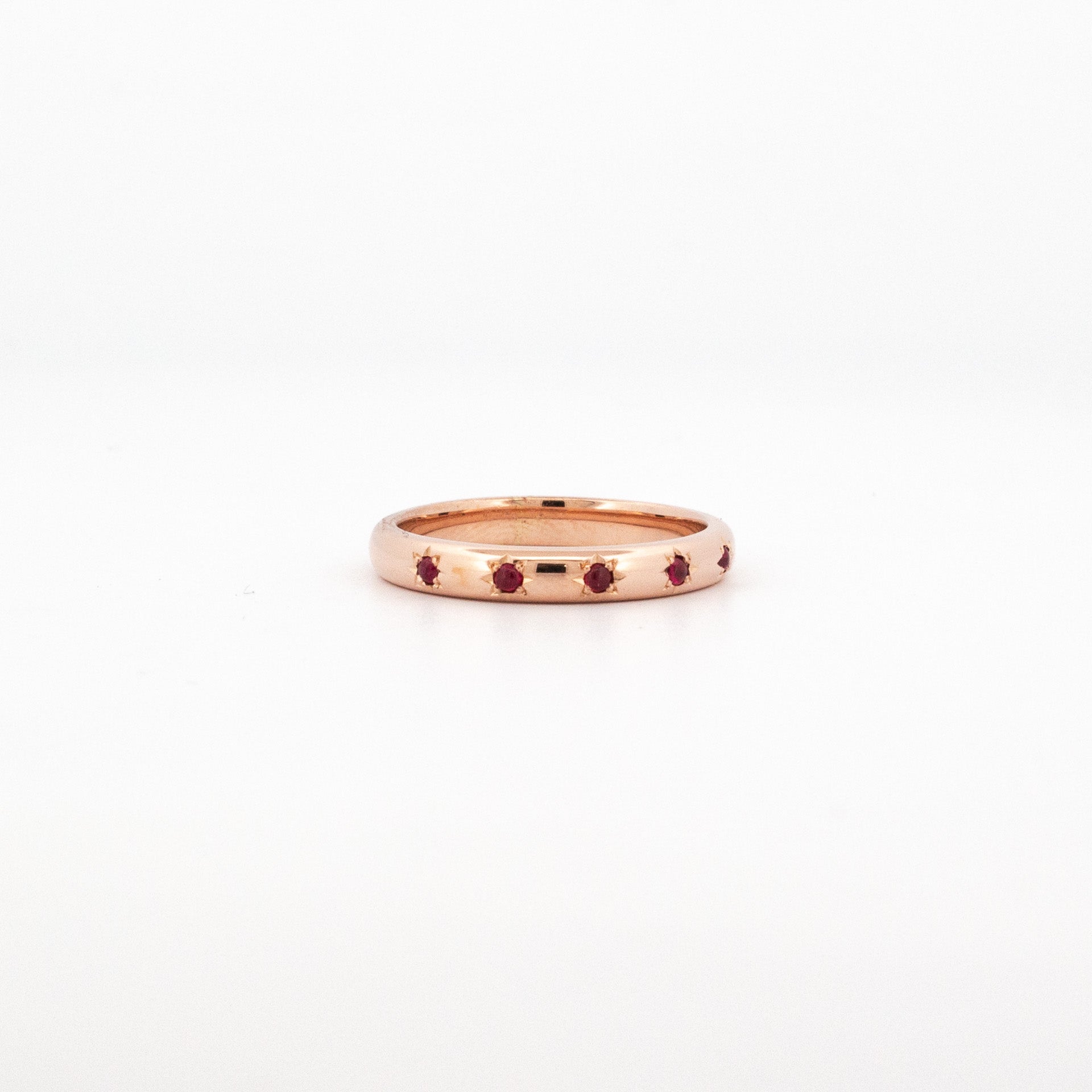 Rose Gold Star Set Ruby Ring