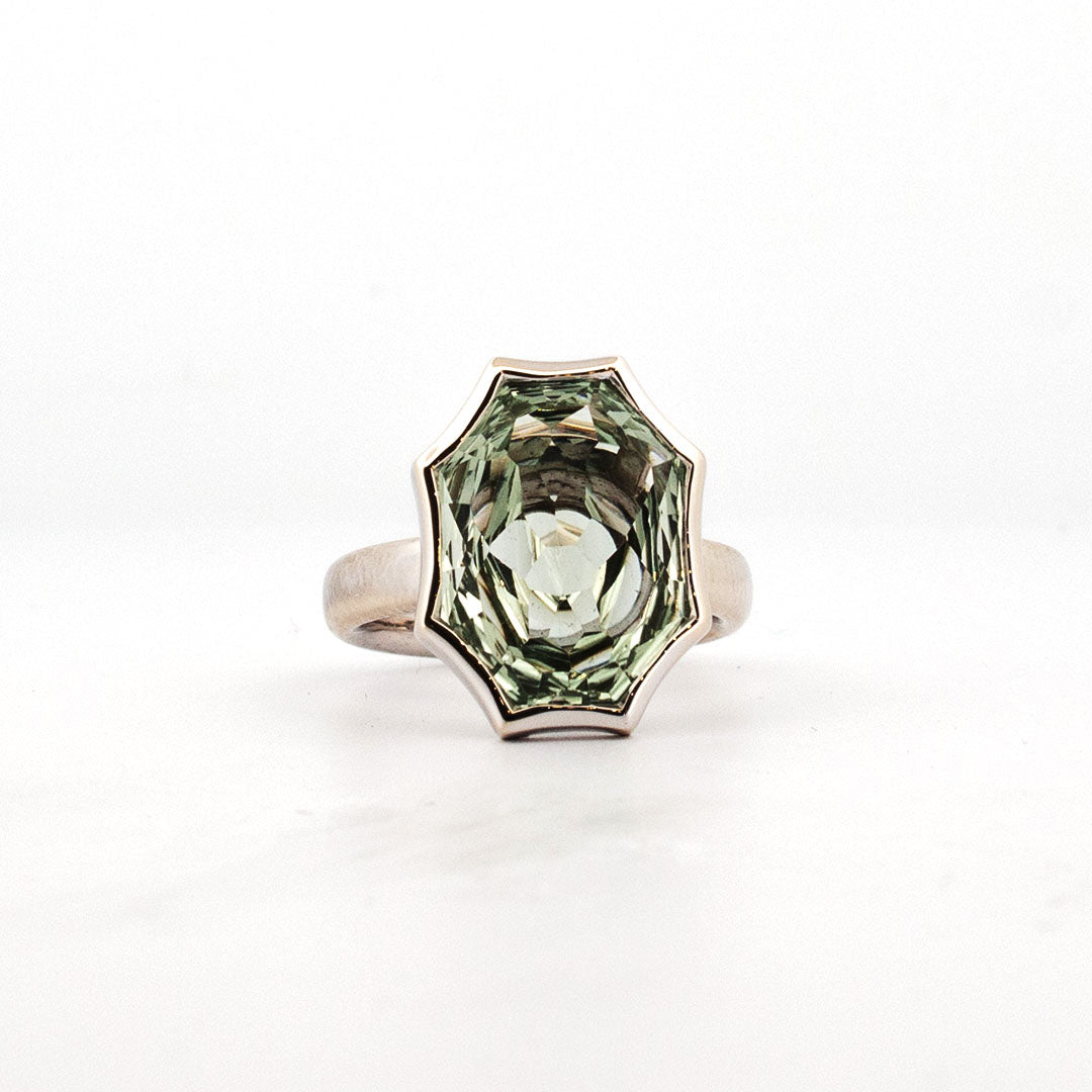 Fancy Cut Green Amethyst Ring