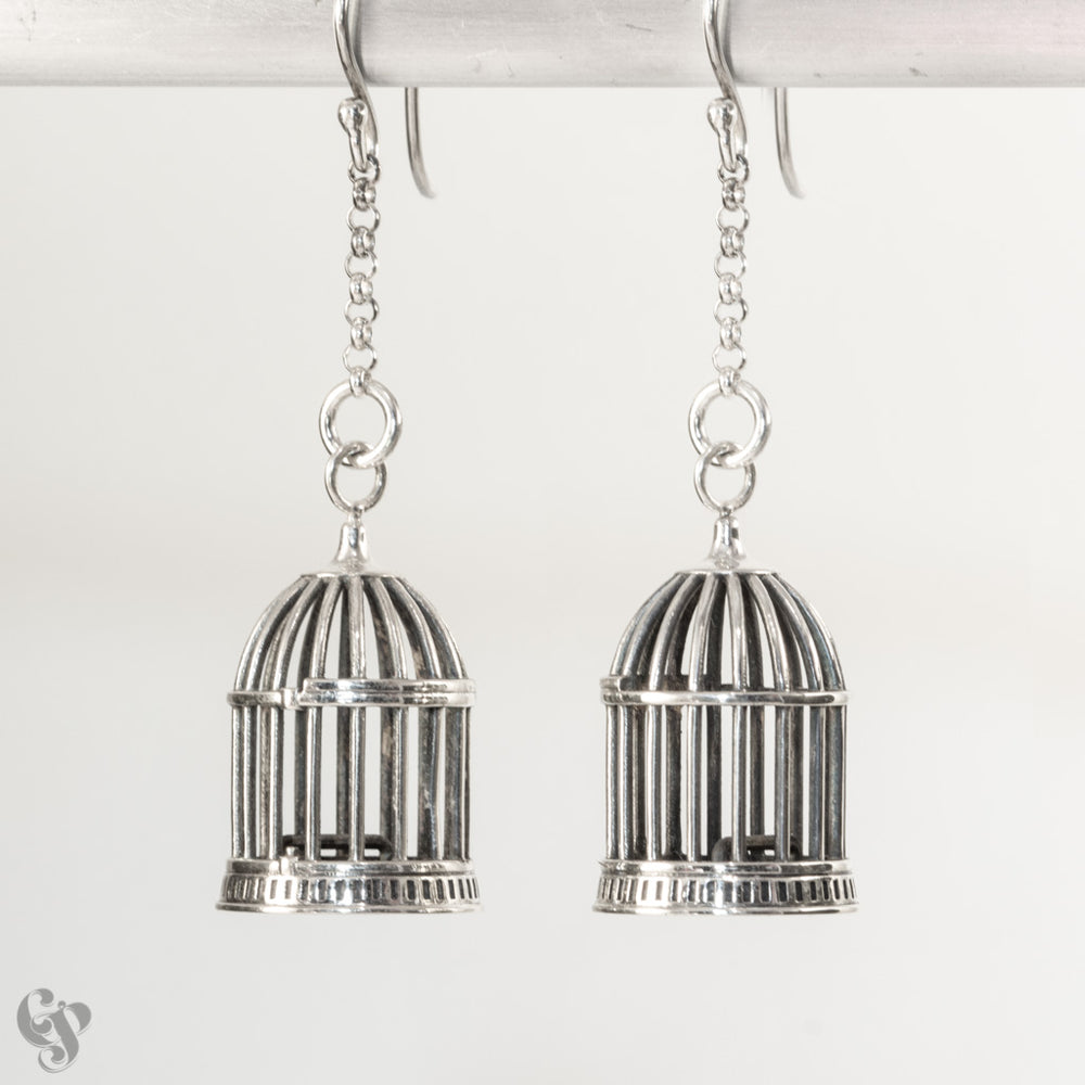 Silver Birdcage earrings