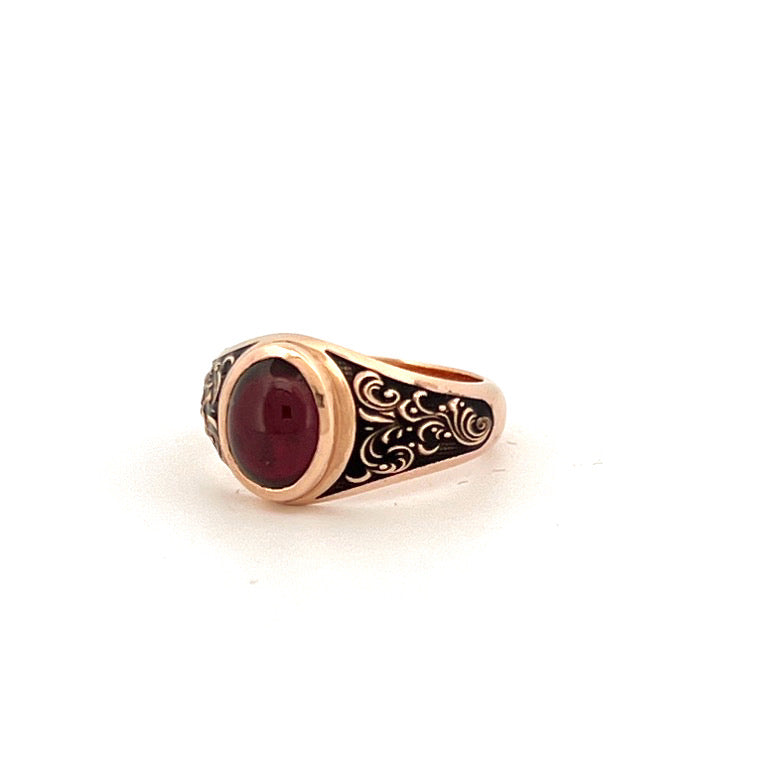 Rose Gold Garnet Pinkie Ring