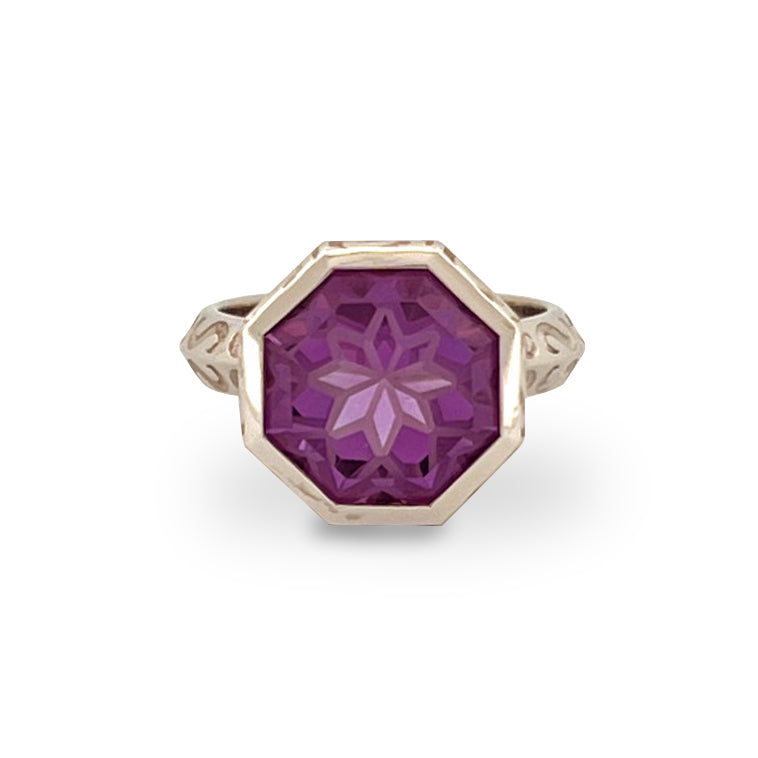 Octagonal Amethyst Titania Ring