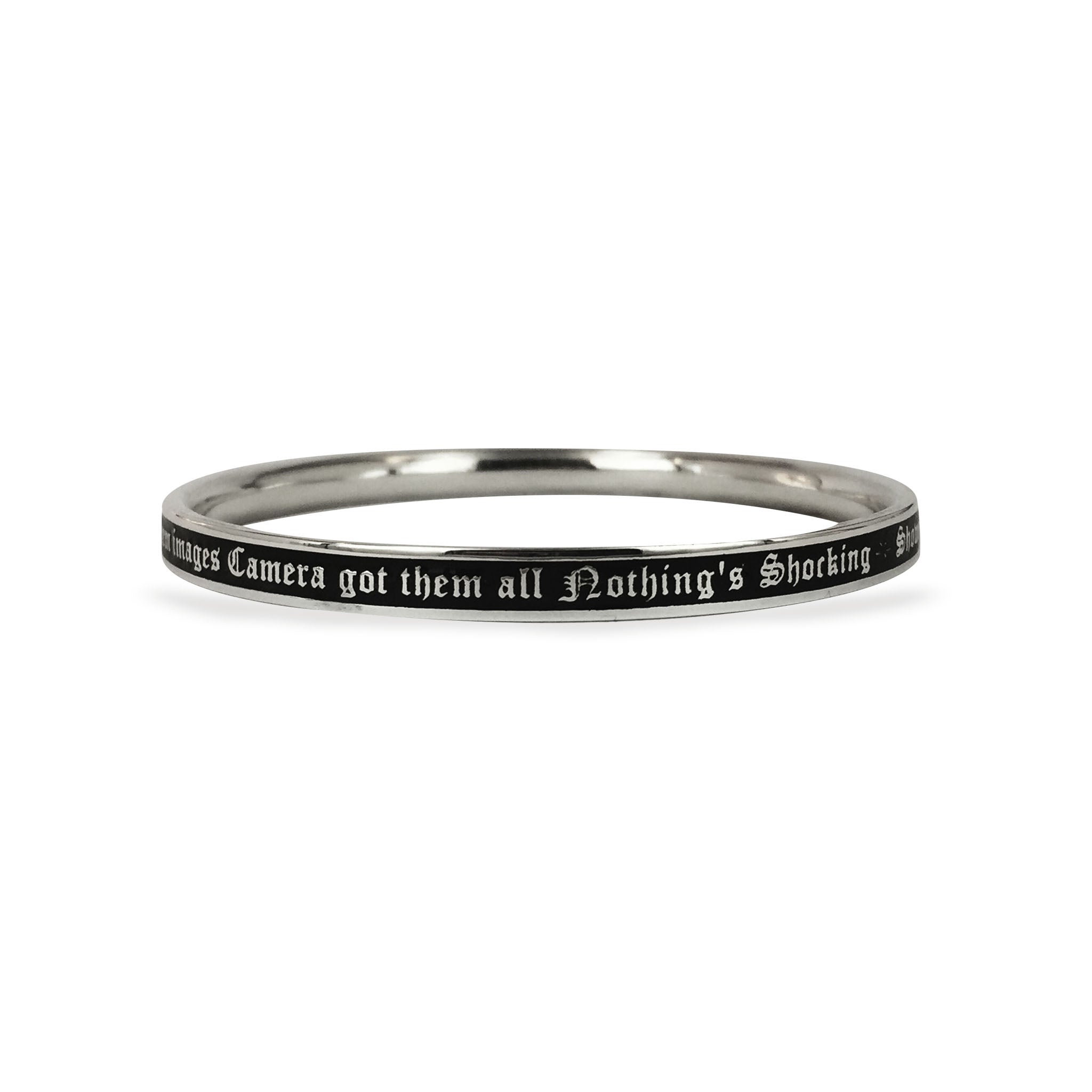 Jane's Addiction Bangle with Black Enamel Background