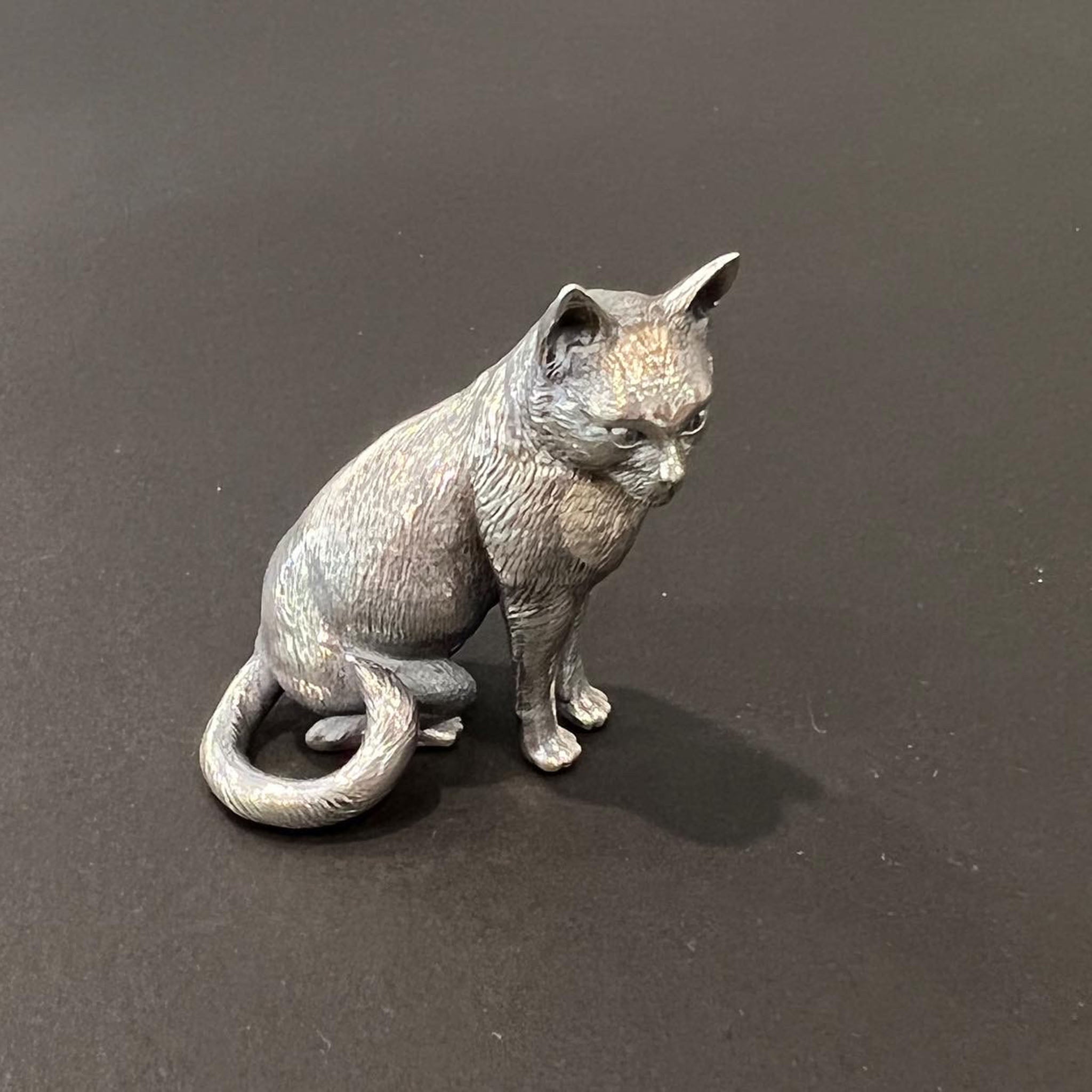 Sterling Silver Cat Memorial Sculpture