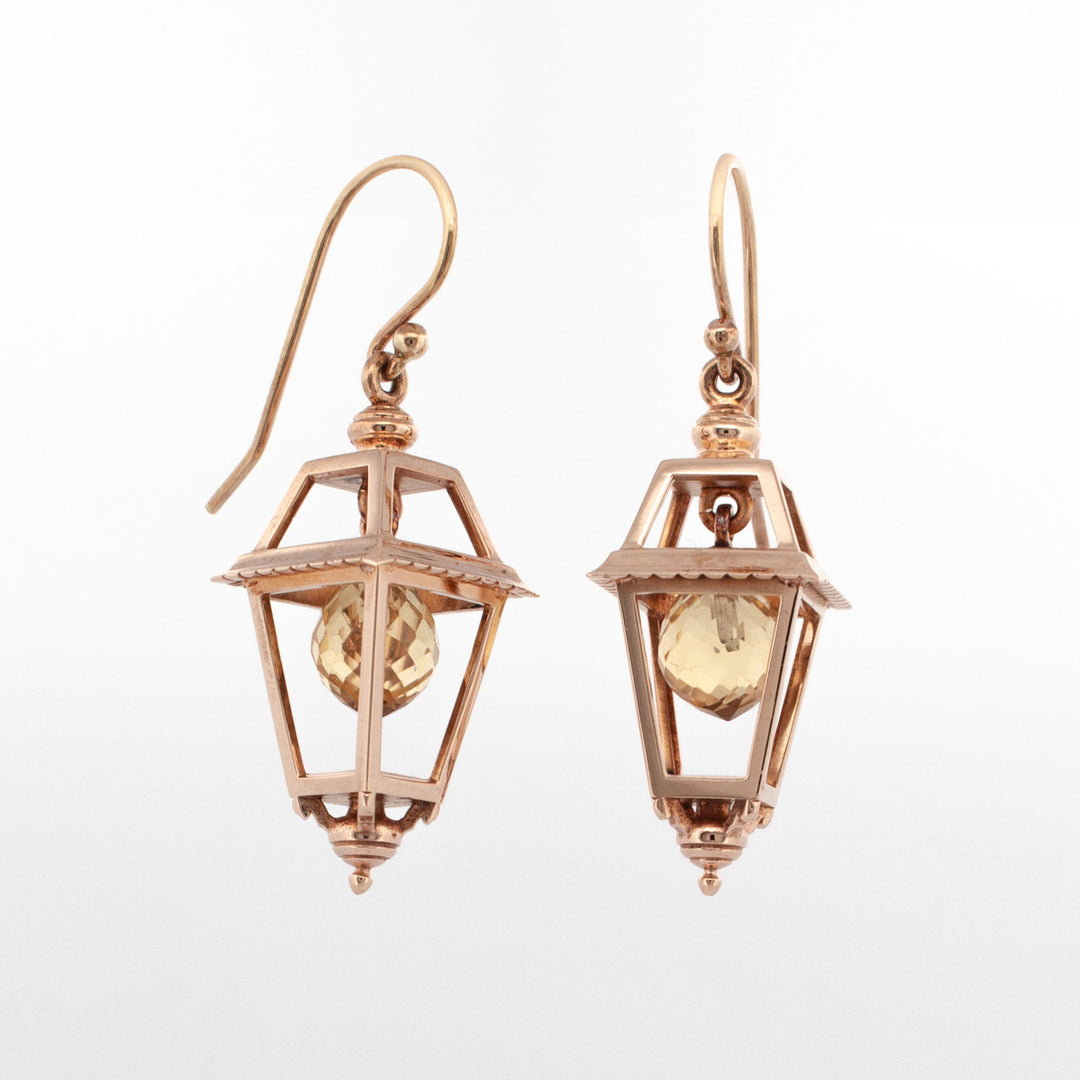 Rose gold garnet earrings
