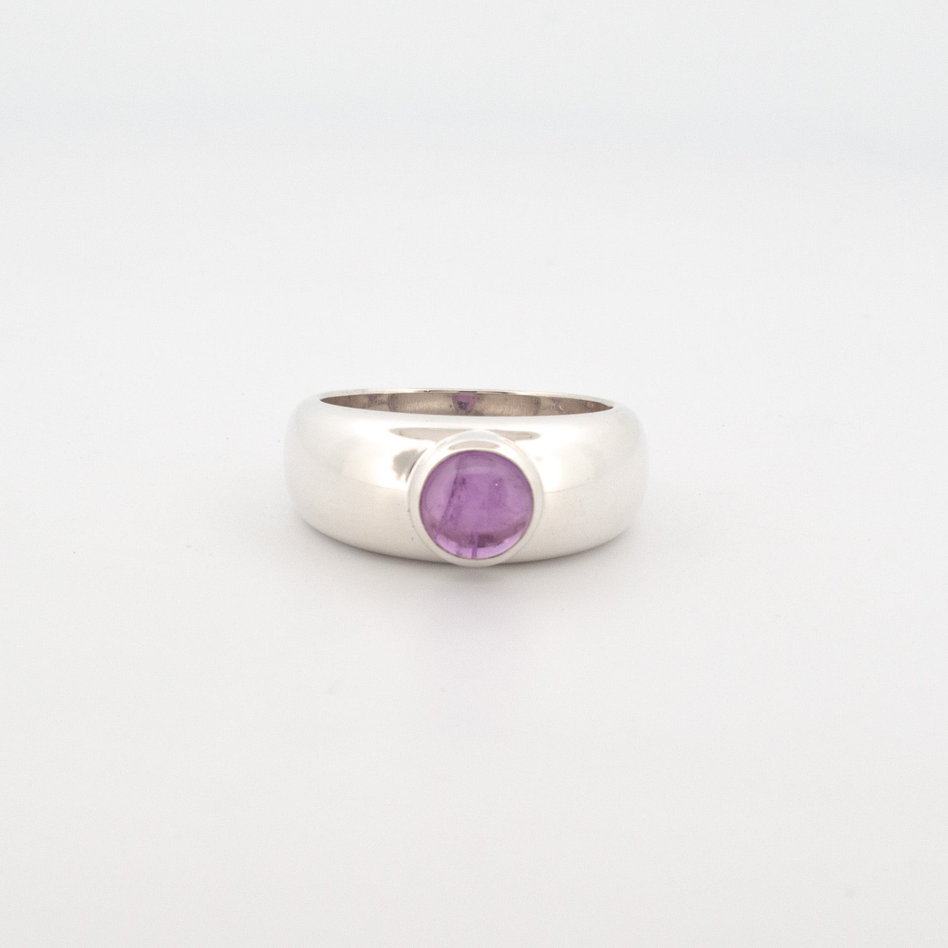 Amethyst Cabochon Dome Ring