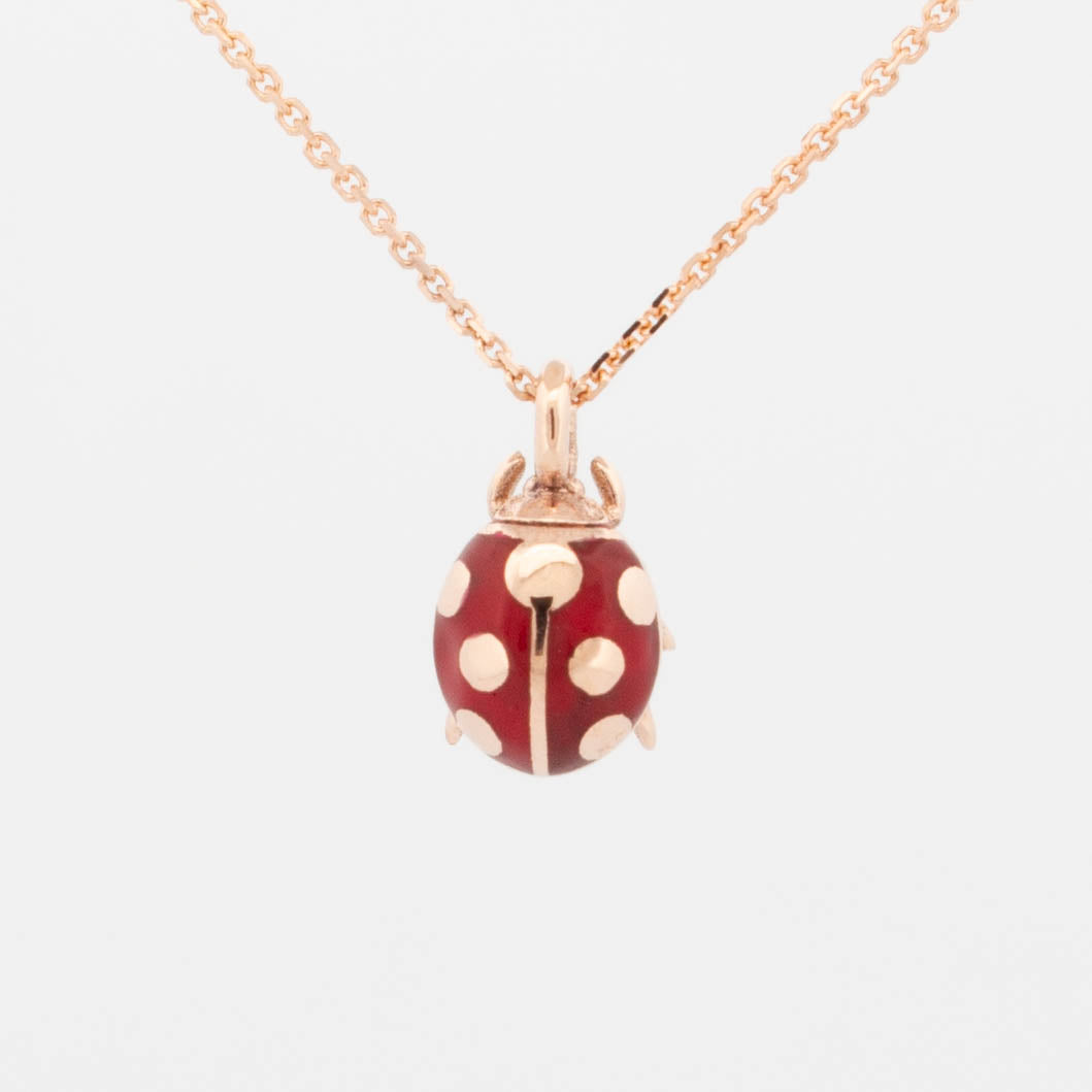 Rose Gold Ladybug Necklace