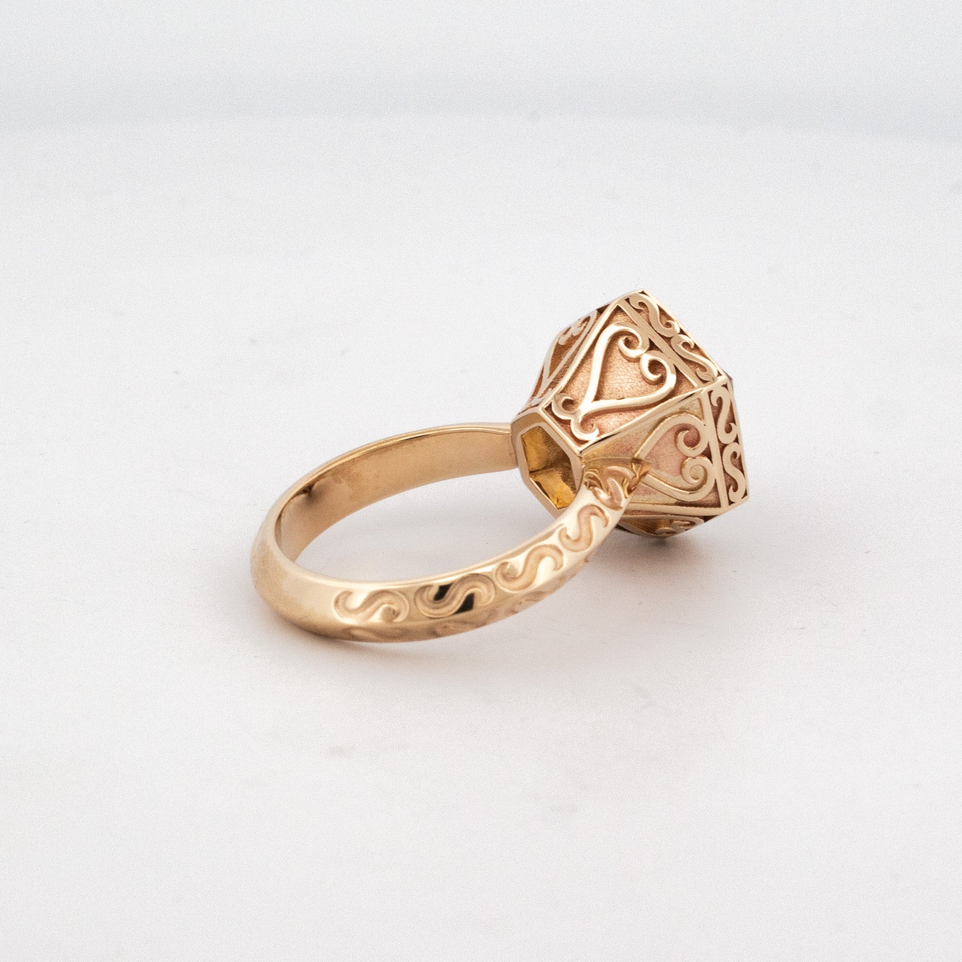 Citrine Custom Cut Titania Ring