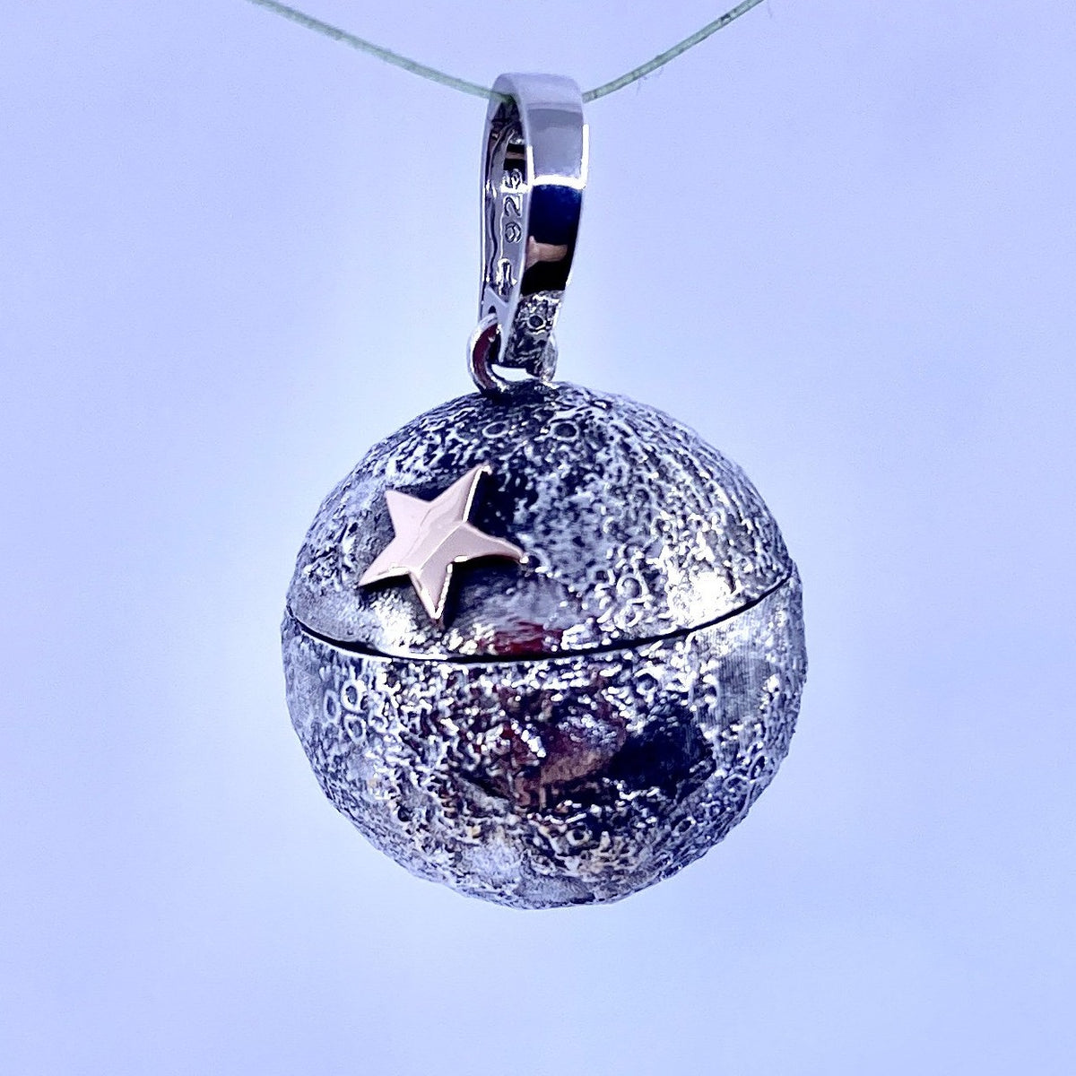 Topographical Moon Map Cremains Pendant