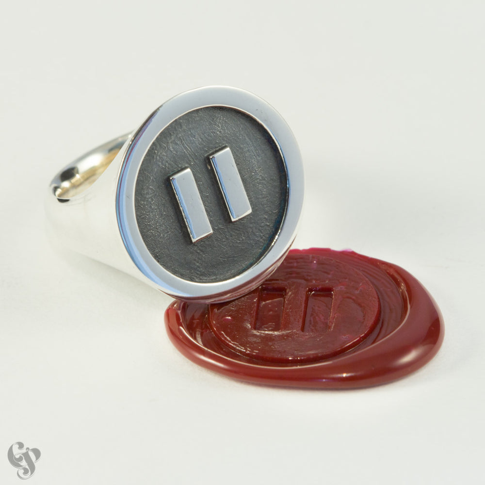 Sterling Silver Pause Wax Seal Ring
