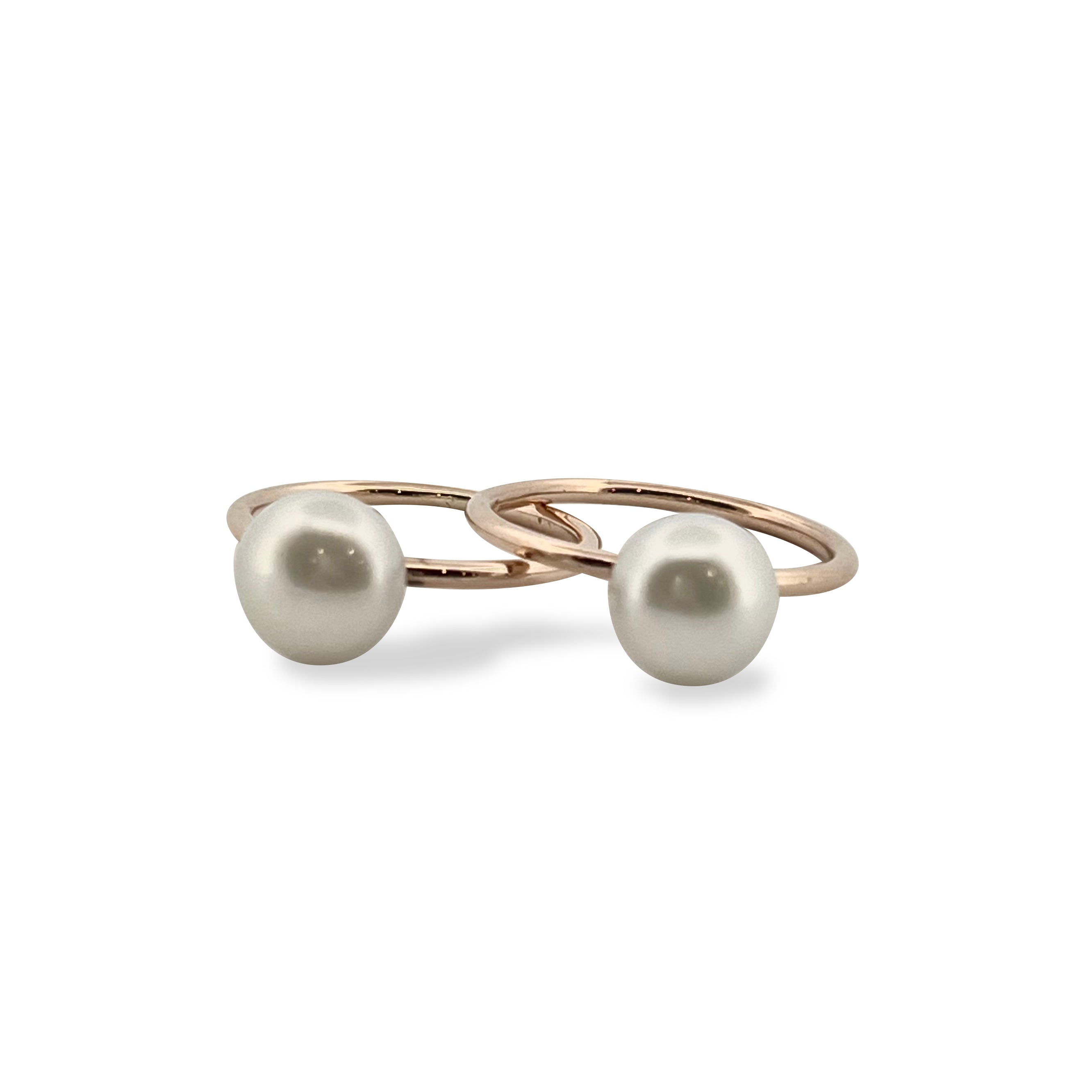 9ct yellow gold ring with 8mm round freshwater pearl, fine handmade band, minimalist pearl jewellery